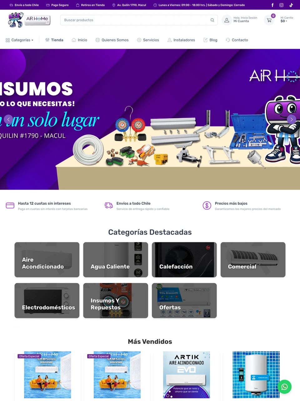 Captura de pantalla del proyecto AirHome