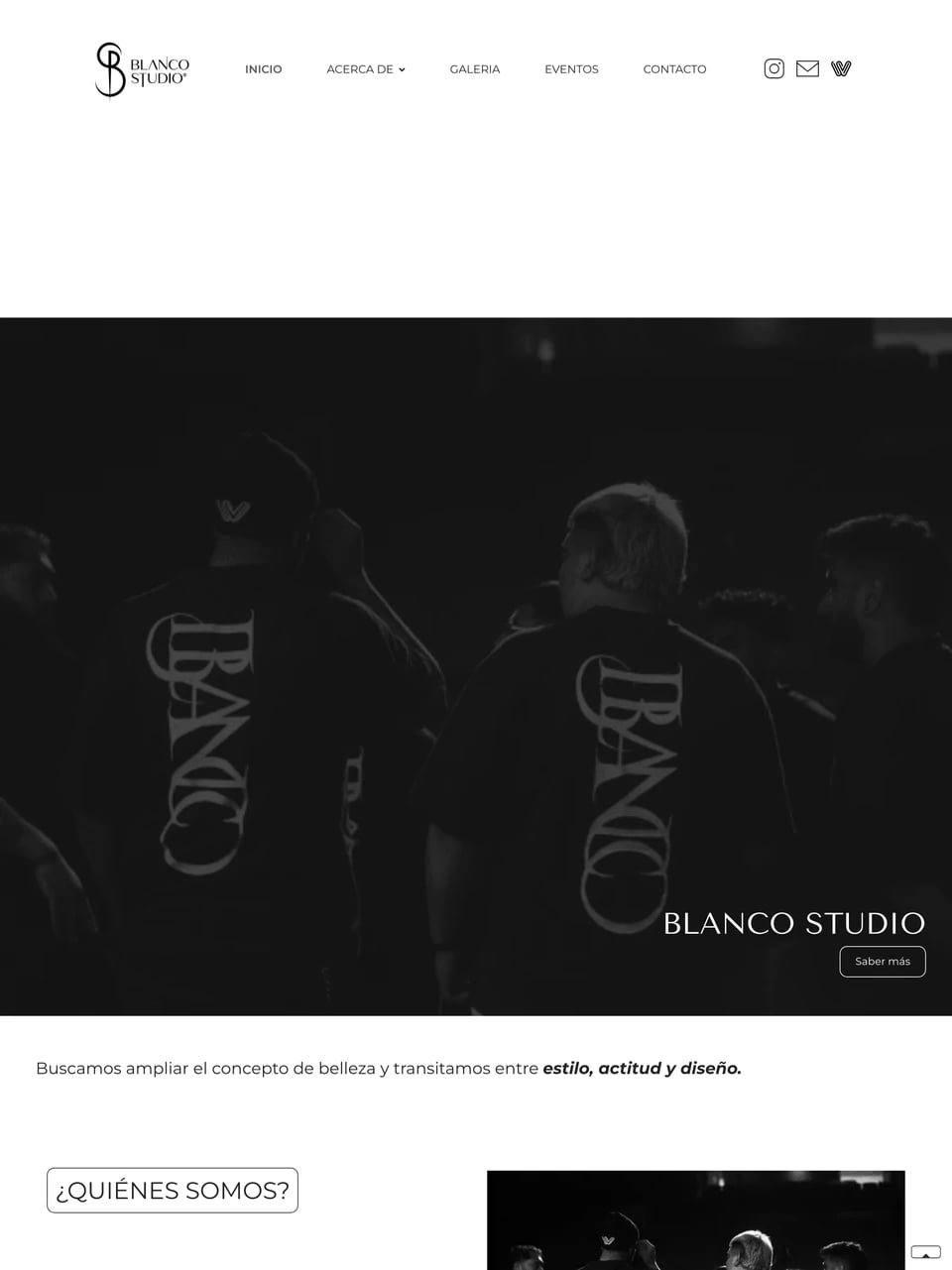 Captura de pantalla del proyecto Blanco Studio