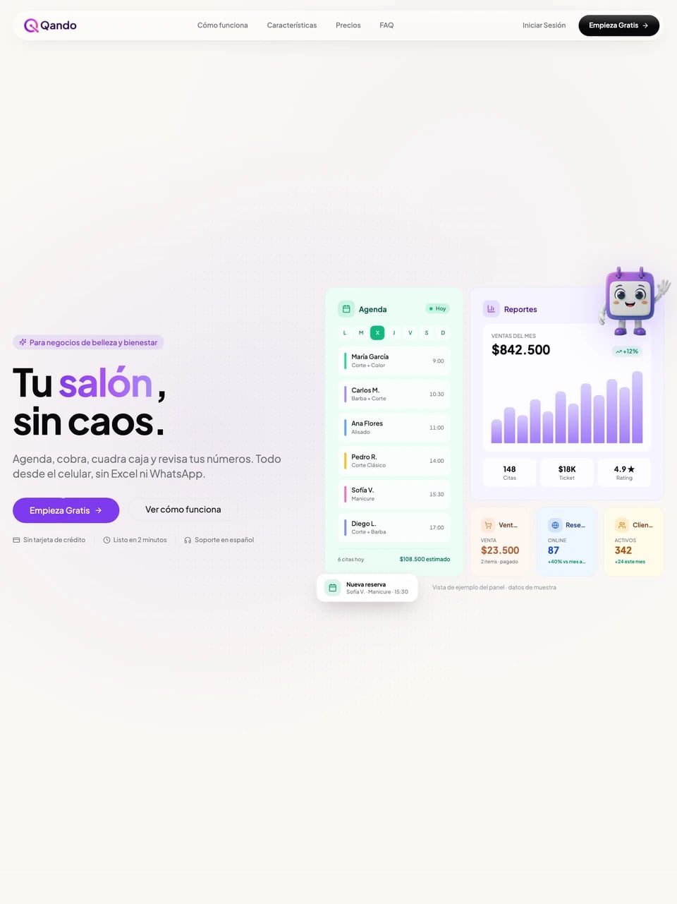 Captura de pantalla del proyecto Qando