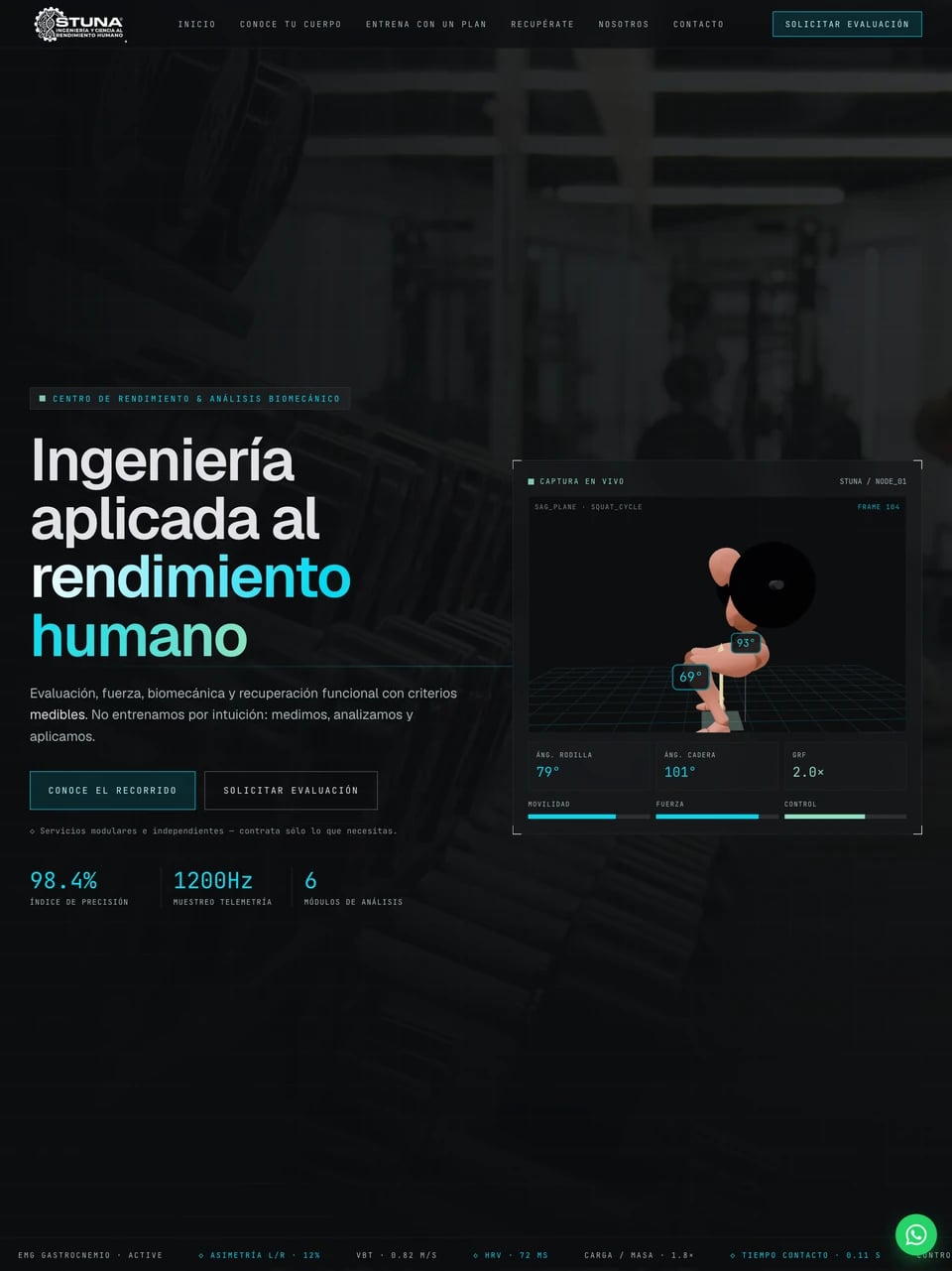 Captura de pantalla del proyecto STUNA